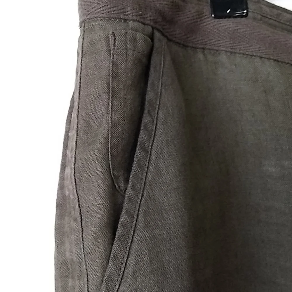 Talbot's Brown Irish Linen Peddle-pusher Pants